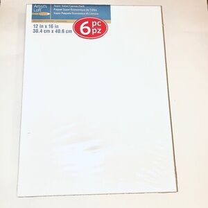 NWT Artist's Loft 12x16 Stretched Canvas 6 Pack - Super Value Art Supplies
